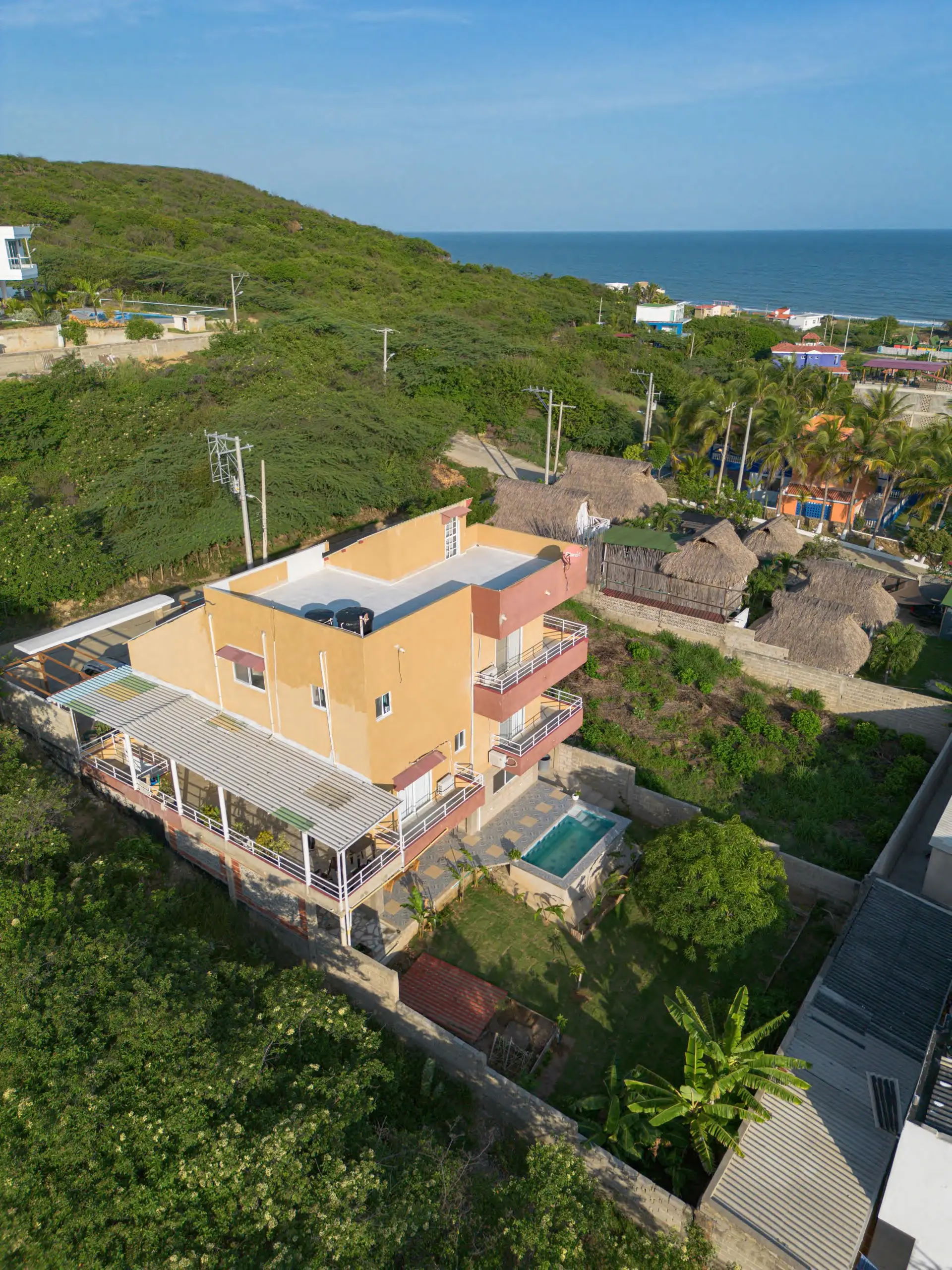 Vue aérienne de la Casa Bachue à Santa Verónica